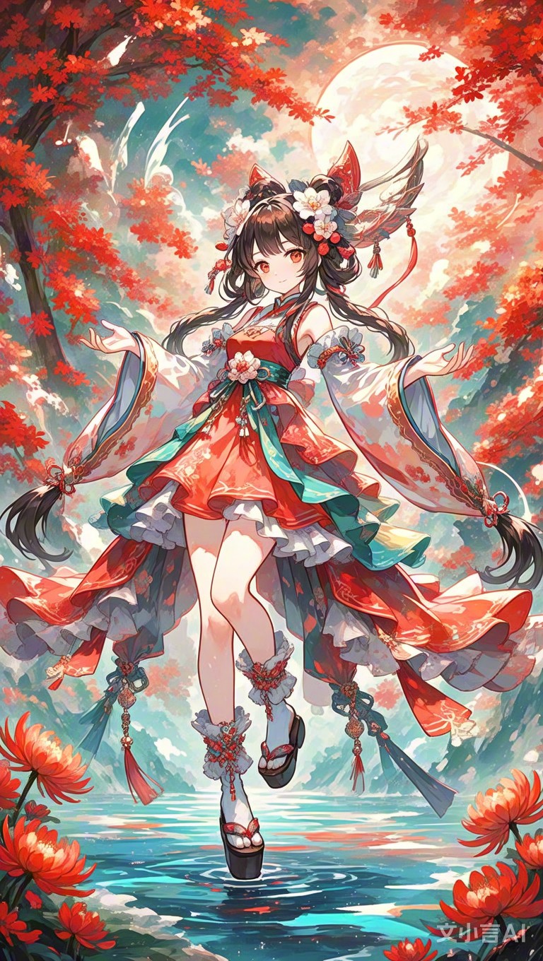 古风少女二次元画卷,大师级构图惊艳时光 沉醉于这幅古风少女的二次元