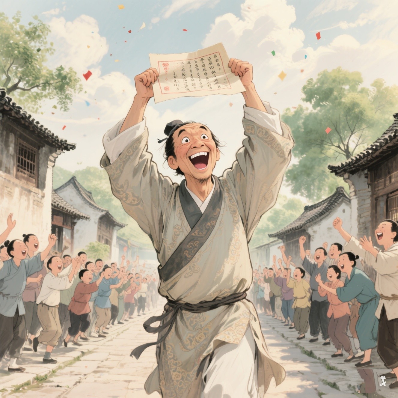 范进中举漫画范进中举背景图范进中举配图范进中举漫画图片范进中举